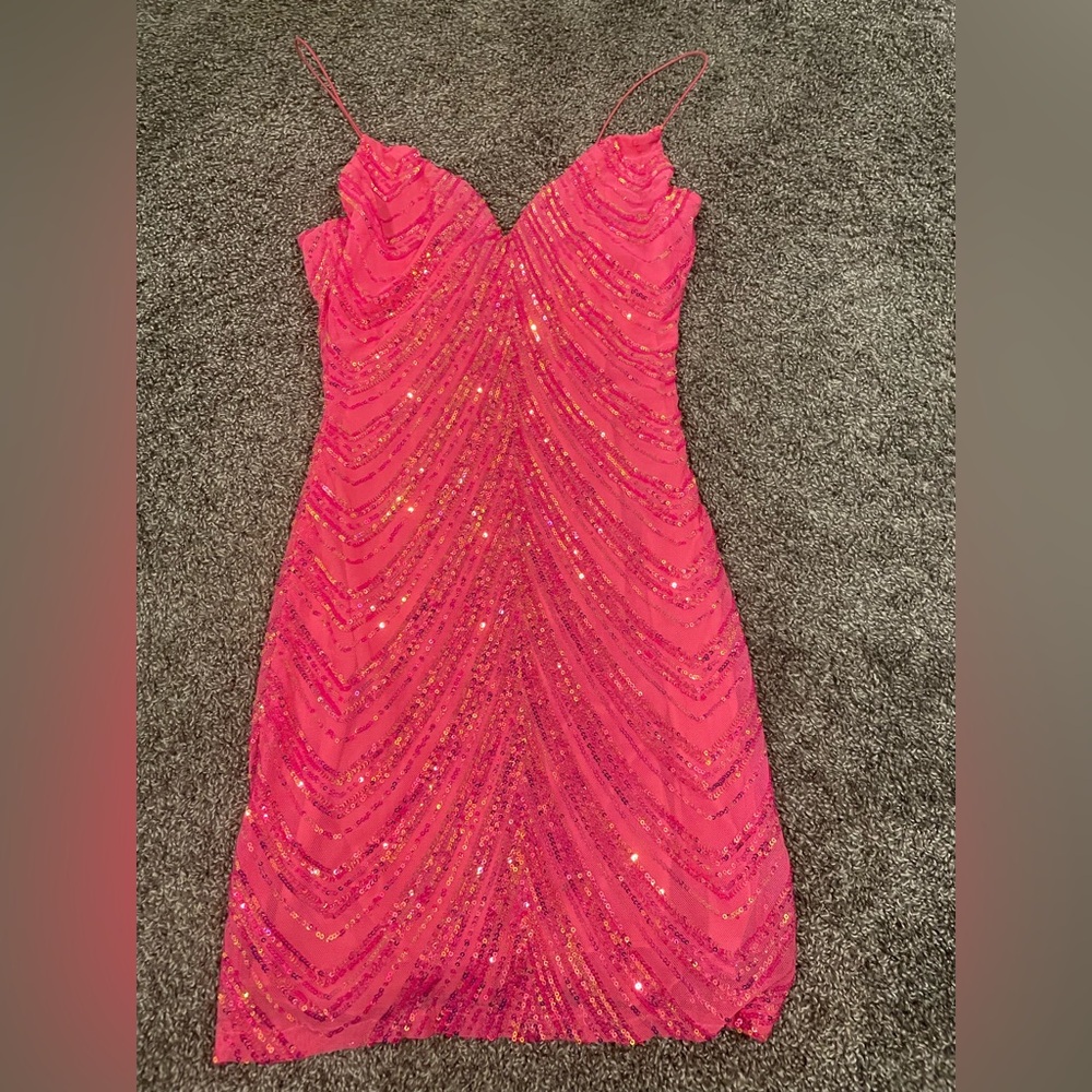 Windsor Vibrant Pink Sequin Mini Dress